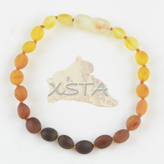 Multicolored olive raw amber bracelet for adults